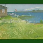 Roger's Cabin at Cow Head, Newfoundland - 7.5 x 9.5 - Oil on board 